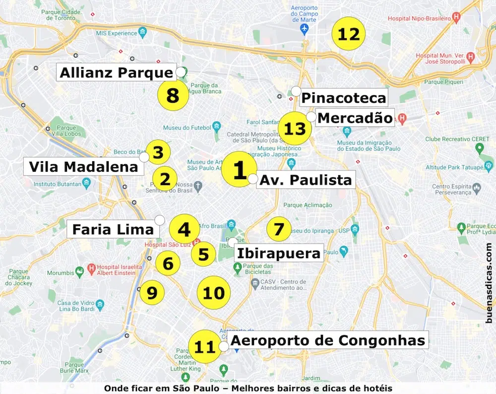 bairros seguros para se hospedar em SP