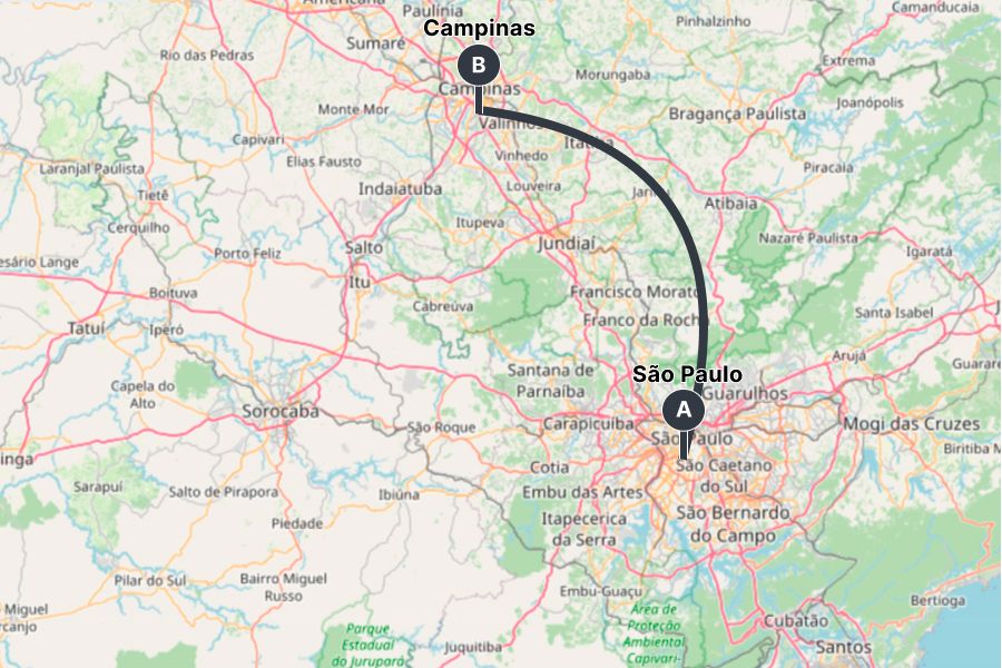 tempo viagem sao paulo campinas