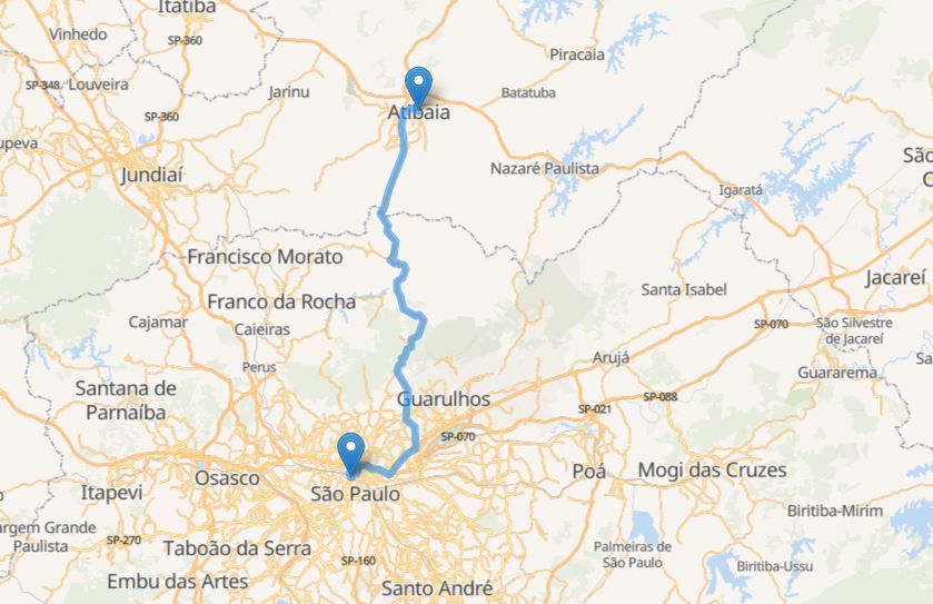 qual a melhor rota atibaia são paulo
